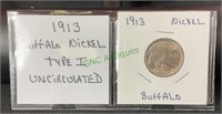 Coin - 1913 buffalo nickel - type one,
