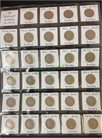 Coins - 29 different buffalo nickels,