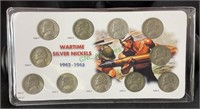 Coins - Jefferson wartime silver nickels,