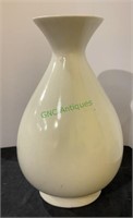 Unmarked off-white vase - 9 inches wide, 14 inches
