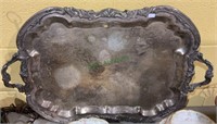 Large silver plate serving tray - measures 24 x