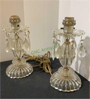 Vintage molded glass table lamps - some of the
