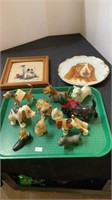 Mixed lot - lot of 10 dog figurines - metal,