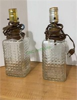 Vintage cork bottle table lamps - each stands 10