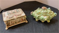 Porcelain treasure boxes - Capodimonte and an