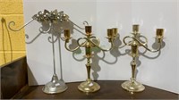 One silver tone table decoration, matching pair of