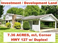 7.36 AC +/- Investment / Dev. Land w/ Duplex
