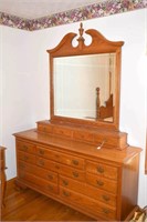 Oak Dresser with Mirror - Including the Finial on