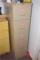 Metal 5 Drawer Filing Cabinet - Contents are NOT