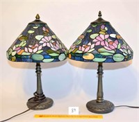 Matching Pair of Stained Glass Lamps