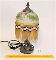 Reverse Painted Lamp - missing some tassels