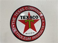 Texaco 9" round porcelain sign