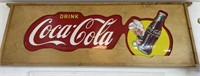 63" x 22 " wood frame porcelain Coca-cola sign