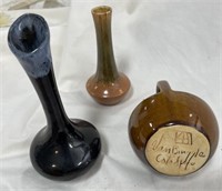 2 Van Briggle vases & other