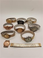 Selection of Watches- Bulova Marked 14K