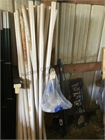 55 - 6 foot composite fence poles. 5 bags
