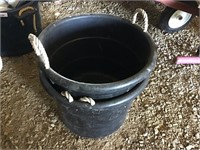 2 feed buckets with rope handles.