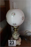 Electric Porcelain Globe Lamp 21"