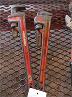 TWO 18" PIPE WRENCHES