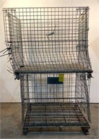 (2) Collapsible Metal Wire Baskets