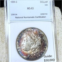 1884-S Morgan Silver Dollar NNC - MS63