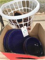 Box & Basket of Dishes