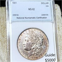 1901 Morgan Silver Dollar NNC - MS62