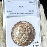 1896-O Morgan Silver Dollar NNC - MS63