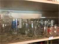 Shelf lot Assorted Glassware, Schlitz, etc...