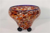 Czech Cased Spatter Glass Vase
