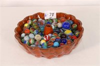 Bunt Pan W/ Collection of Marbles