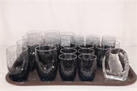 Set of Water And Juice Glasses-22 pcs., Glass Owl
