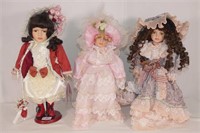 3 Porcelain Dolls (Victorian Dresses)
