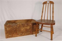 Redpath Wooden Dovetailed Box W/ Childs Chair