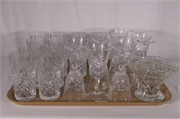 Tray Of Crystal Glasses And Stemware