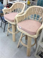 Pair of rattan barstools