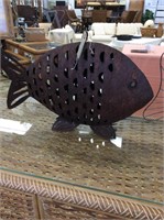 Outdoor fish candle holder