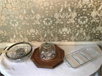 Lot including Cheese dish, Serving pcs, etc...