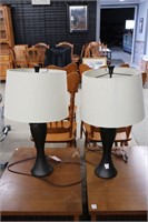 TWO CERAMIC TABLE LAMPS 25"