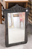 CARVED WOODEN FRAMED MIRROR 17"X29"