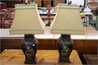 PAIR OF PAINTED TABLE LAMPS 29"