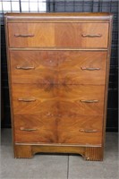 WOODEN FOUR DRAWER CHEST 28"X17"X43"