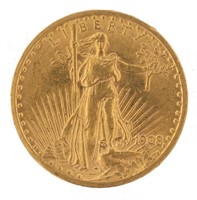 1908 Saint Gaudens $20.00 Gold Double Eagle