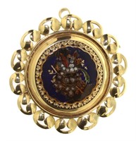 18kt Gold Antique Diamond Brooch-Pendant