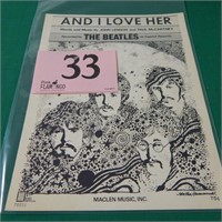 Beatles sheet music â€œAnd I Love Her.â€ Used,
