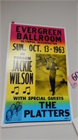 Jackie Wilson gig poster reprint (14 x 22), on