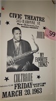 John Coltrane gig poster reprint (14 x 22), on