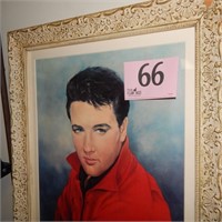 Elvis Presley, print of a portrait by June Kelly.