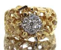 14kt Gold Men's 1/2 ct Diamond Cluster Ring