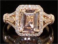 14kt Rose Gold 2.35 ct Morganite & Diamond Ring